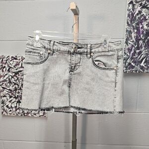 Lazer Jeans Gray Denim Mini Skirt